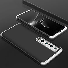 Hard Rigid Plastic Matte Finish Front and Back Cover Case 360 Degrees P01 for Xiaomi Mi 10 Pro Silver and Black