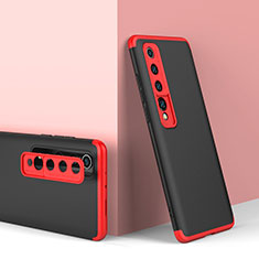 Hard Rigid Plastic Matte Finish Front and Back Cover Case 360 Degrees P01 for Xiaomi Mi 10 Red and Black
