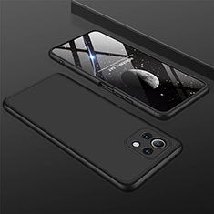 Hard Rigid Plastic Matte Finish Front and Back Cover Case 360 Degrees P01 for Xiaomi Mi 11 Lite 4G Black