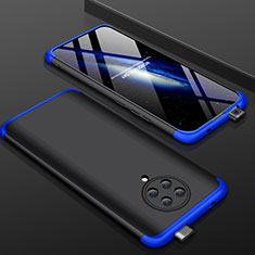 Hard Rigid Plastic Matte Finish Front and Back Cover Case 360 Degrees P01 for Xiaomi Poco F2 Pro Blue and Black