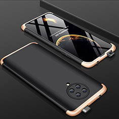 Hard Rigid Plastic Matte Finish Front and Back Cover Case 360 Degrees P01 for Xiaomi Poco F2 Pro Gold and Black