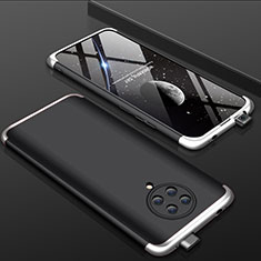 Hard Rigid Plastic Matte Finish Front and Back Cover Case 360 Degrees P01 for Xiaomi Poco F2 Pro Silver and Black