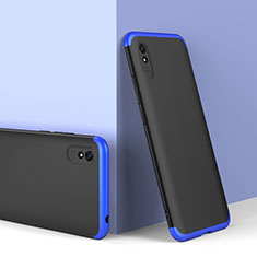 Hard Rigid Plastic Matte Finish Front and Back Cover Case 360 Degrees P01 for Xiaomi Redmi 9A Blue and Black