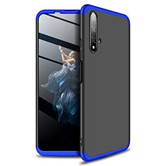Hard Rigid Plastic Matte Finish Front and Back Cover Case 360 Degrees P02 for Huawei Honor 20 Blue and Black