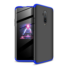 Hard Rigid Plastic Matte Finish Front and Back Cover Case 360 Degrees P02 for OnePlus 7T Pro Blue and Black
