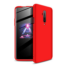 Hard Rigid Plastic Matte Finish Front and Back Cover Case 360 Degrees P02 for OnePlus 7T Pro Red