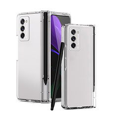 Hard Rigid Plastic Matte Finish Front and Back Cover Case 360 Degrees P02 for Samsung Galaxy Z Fold2 5G Clear