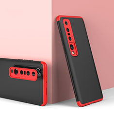 Hard Rigid Plastic Matte Finish Front and Back Cover Case 360 Degrees P02 for Xiaomi Mi 10 Pro Red and Black