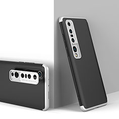 Hard Rigid Plastic Matte Finish Front and Back Cover Case 360 Degrees P02 for Xiaomi Mi 10 Pro Silver and Black