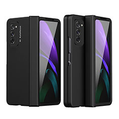 Hard Rigid Plastic Matte Finish Front and Back Cover Case 360 Degrees P03 for Samsung Galaxy Z Fold2 5G Black