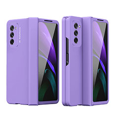 Hard Rigid Plastic Matte Finish Front and Back Cover Case 360 Degrees P03 for Samsung Galaxy Z Fold2 5G Purple