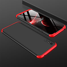 Hard Rigid Plastic Matte Finish Front and Back Cover Case 360 Degrees P03 for Xiaomi Redmi 9A Red and Black