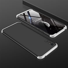 Hard Rigid Plastic Matte Finish Front and Back Cover Case 360 Degrees P03 for Xiaomi Redmi 9AT Silver and Black