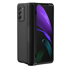Hard Rigid Plastic Matte Finish Front and Back Cover Case 360 Degrees P05 for Samsung Galaxy Z Fold2 5G Black