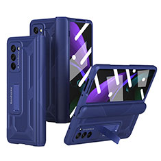 Hard Rigid Plastic Matte Finish Front and Back Cover Case 360 Degrees P06 for Samsung Galaxy Z Fold2 5G Blue