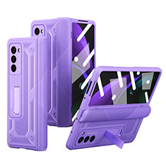 Hard Rigid Plastic Matte Finish Front and Back Cover Case 360 Degrees P06 for Samsung Galaxy Z Fold2 5G Purple