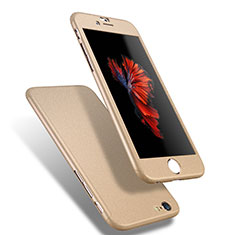 Hard Rigid Plastic Matte Finish Front and Back Cover Case 360 Degrees Q01 for Apple iPhone 6S Gold