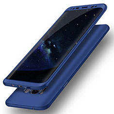 Hard Rigid Plastic Matte Finish Front and Back Cover Case 360 Degrees Q02 for Samsung Galaxy S8 Blue
