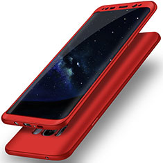 Hard Rigid Plastic Matte Finish Front and Back Cover Case 360 Degrees Q02 for Samsung Galaxy S8 Plus Red