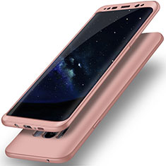 Hard Rigid Plastic Matte Finish Front and Back Cover Case 360 Degrees Q02 for Samsung Galaxy S8 Rose Gold