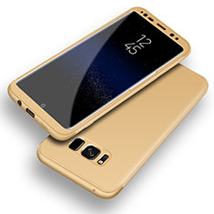 Hard Rigid Plastic Matte Finish Front and Back Cover Case 360 Degrees Q03 for Samsung Galaxy S8 Plus Gold