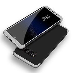 Hard Rigid Plastic Matte Finish Front and Back Cover Case 360 Degrees Q03 for Samsung Galaxy S8 Silver
