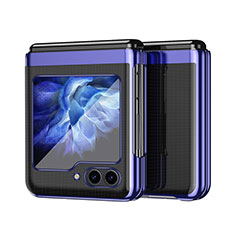 Hard Rigid Plastic Matte Finish Front and Back Cover Case 360 Degrees QH2 for Samsung Galaxy Z Flip5 5G Blue