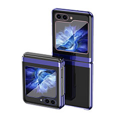 Hard Rigid Plastic Matte Finish Front and Back Cover Case 360 Degrees QH3 for Samsung Galaxy Z Flip5 5G Blue