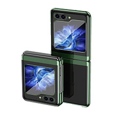 Hard Rigid Plastic Matte Finish Front and Back Cover Case 360 Degrees QH3 for Samsung Galaxy Z Flip5 5G Green