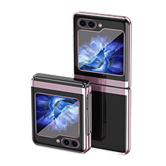 Hard Rigid Plastic Matte Finish Front and Back Cover Case 360 Degrees QH3 for Samsung Galaxy Z Flip5 5G Purple
