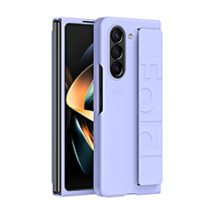 Hard Rigid Plastic Matte Finish Front and Back Cover Case 360 Degrees QH3 for Samsung Galaxy Z Fold5 5G Purple