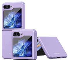 Hard Rigid Plastic Matte Finish Front and Back Cover Case 360 Degrees QH4 for Samsung Galaxy Z Flip5 5G Purple