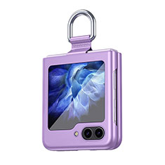 Hard Rigid Plastic Matte Finish Front and Back Cover Case 360 Degrees QH5 for Samsung Galaxy Z Flip5 5G Purple