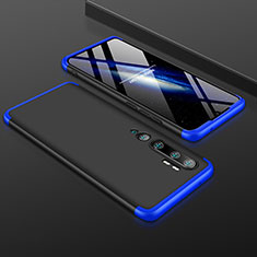 Hard Rigid Plastic Matte Finish Front and Back Cover Case 360 Degrees R01 for Xiaomi Mi Note 10 Pro Blue and Black