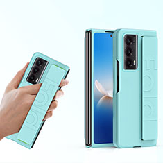 Hard Rigid Plastic Matte Finish Front and Back Cover Case 360 Degrees SD1 for Huawei Honor Magic Vs2 5G Cyan