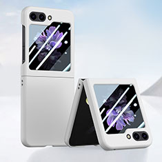Hard Rigid Plastic Matte Finish Front and Back Cover Case 360 Degrees SD1 for Samsung Galaxy Z Flip5 5G White