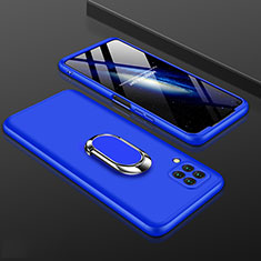 Hard Rigid Plastic Matte Finish Front and Back Cover Case 360 Degrees with Finger Ring Stand for Huawei Nova 6 SE Blue