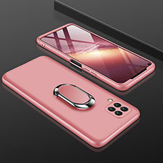 Hard Rigid Plastic Matte Finish Front and Back Cover Case 360 Degrees with Finger Ring Stand for Huawei Nova 6 SE Pink