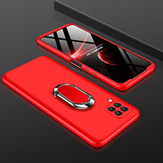 Hard Rigid Plastic Matte Finish Front and Back Cover Case 360 Degrees with Finger Ring Stand for Huawei Nova 6 SE Red