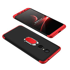 Hard Rigid Plastic Matte Finish Front and Back Cover Case 360 Degrees with Finger Ring Stand for Xiaomi Redmi Note 5 Indian Version Mixed