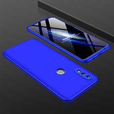 Hard Rigid Plastic Matte Finish Front and Back Cover Case 360 Degrees with Finger Ring Stand Q01 for Huawei Honor 10 Lite Blue