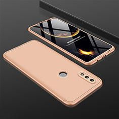 Hard Rigid Plastic Matte Finish Front and Back Cover Case 360 Degrees with Finger Ring Stand Q01 for Huawei Honor 10 Lite Gold