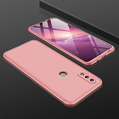 Hard Rigid Plastic Matte Finish Front and Back Cover Case 360 Degrees with Finger Ring Stand Q01 for Huawei Honor 10 Lite Rose Gold