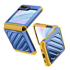 Hard Rigid Plastic Matte Finish Front and Back Cover Case 360 Degrees Z01L for Samsung Galaxy Z Flip5 5G Blue
