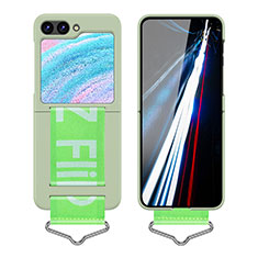 Hard Rigid Plastic Matte Finish Front and Back Cover Case 360 Degrees Z02L for Samsung Galaxy Z Flip5 5G Matcha Green
