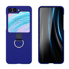 Hard Rigid Plastic Matte Finish Front and Back Cover Case 360 Degrees Z03L for Samsung Galaxy Z Flip5 5G Blue