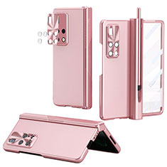 Hard Rigid Plastic Matte Finish Front and Back Cover Case 360 Degrees ZL1 for Huawei Mate X2 Rose Gold