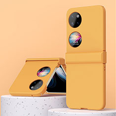 Hard Rigid Plastic Matte Finish Front and Back Cover Case 360 Degrees ZL3 for Huawei P50 Pocket Orange