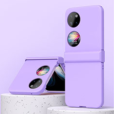 Hard Rigid Plastic Matte Finish Front and Back Cover Case 360 Degrees ZL3 for Huawei P50 Pocket Purple