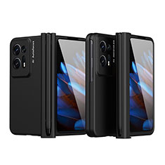 Hard Rigid Plastic Matte Finish Front and Back Cover Case 360 Degrees ZL4 for Oppo Find N2 5G Black